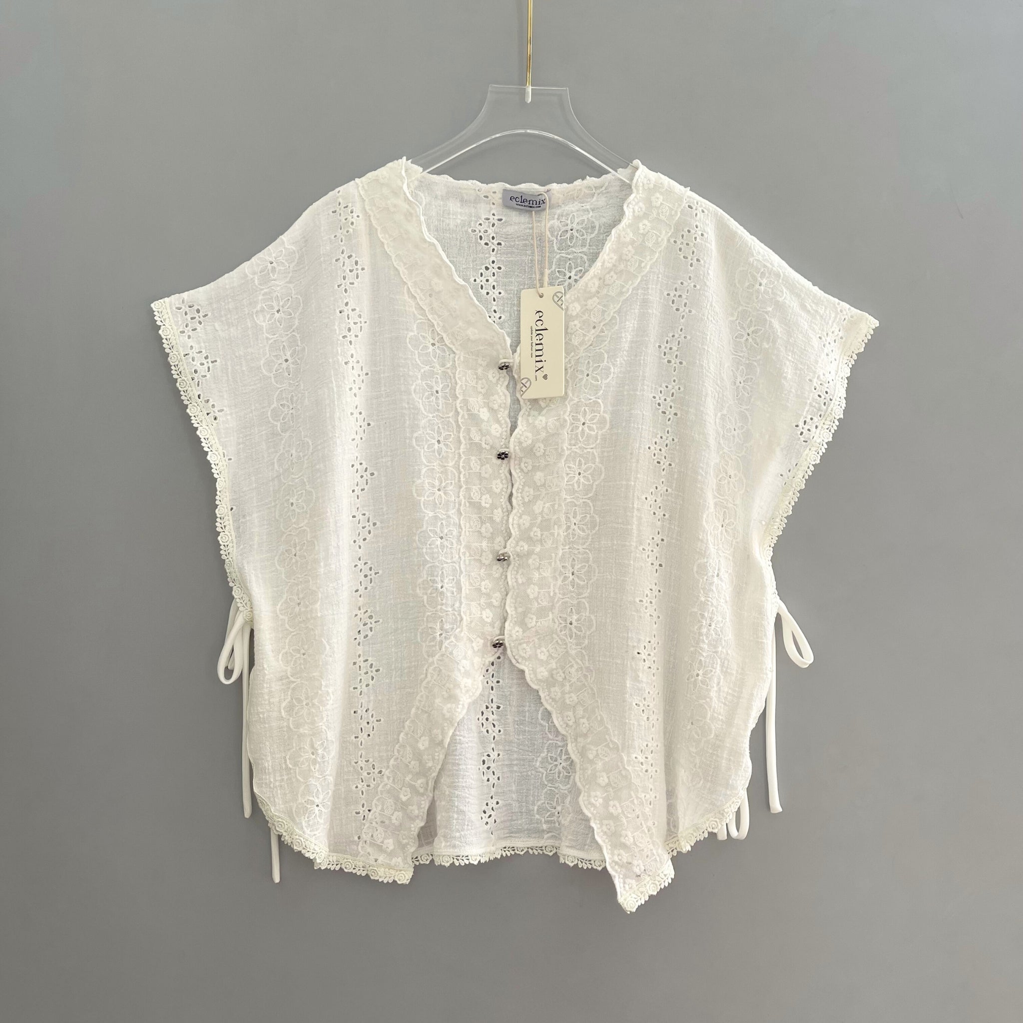 Image of Eclemix Outer Maurin | Vest Brokat Bunga | Outer Panjang Brukat Tanpa Lengan
